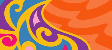 Çeşitli kıvrımlı süslemeleri olan organik dalgalı dokuların soyut arkaplanı. Kıvrımlı kıvrımlar dalga dokusu arkaplanındaki dekoratif süslemeleri. 