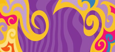 Çeşitli kıvrımlı süslemeleri olan organik dalgalı dokuların soyut arkaplanı. Kıvrımlı kıvrımlar dalga dokusu arkaplanındaki dekoratif süslemeleri. 