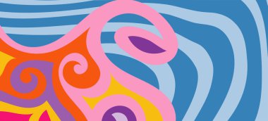 Çeşitli kıvrımlı süslemeleri olan organik dalgalı dokuların soyut arkaplanı. Kıvrımlı kıvrımlar dalga dokusu arkaplanındaki dekoratif süslemeleri. 