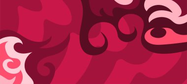 Çeşitli kıvrımlı süslemeleri olan organik dalgalı dokuların soyut arkaplanı. Kıvrımlı kıvrımlar dalga dokusu arkaplanındaki dekoratif süslemeleri. 