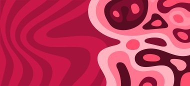 Çeşitli kıvrımlı süslemeleri olan organik dalgalı dokuların soyut arkaplanı. Kıvrımlı kıvrımlar dalga dokusu arkaplanındaki dekoratif süslemeleri. 