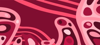 Çeşitli kıvrımlı süslemeleri olan organik dalgalı dokuların soyut arkaplanı. Kıvrımlı kıvrımlar dalga dokusu arkaplanındaki dekoratif süslemeleri. 