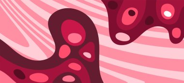 Çeşitli kıvrımlı süslemeleri olan organik dalgalı dokuların soyut arkaplanı. Kıvrımlı kıvrımlar dalga dokusu arkaplanındaki dekoratif süslemeleri. 