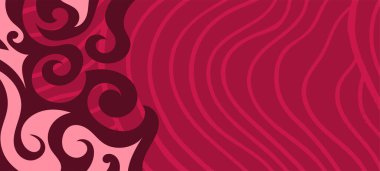 Çeşitli kıvrımlı süslemeleri olan organik dalgalı dokuların soyut arkaplanı. Kıvrımlı kıvrımlar dalga dokusu arkaplanındaki dekoratif süslemeleri. 