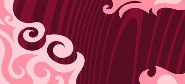 Çeşitli kıvrımlı süslemeleri olan organik dalgalı dokuların soyut arkaplanı. Kıvrımlı kıvrımlar dalga dokusu arkaplanındaki dekoratif süslemeleri. 