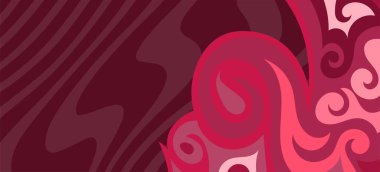 Çeşitli kıvrımlı süslemeleri olan organik dalgalı dokuların soyut arkaplanı. Kıvrımlı kıvrımlar dalga dokusu arkaplanındaki dekoratif süslemeleri. 