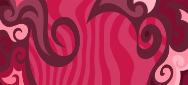 Çeşitli kıvrımlı süslemeleri olan organik dalgalı dokuların soyut arkaplanı. Kıvrımlı kıvrımlar dalga dokusu arkaplanındaki dekoratif süslemeleri. 