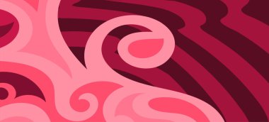 Çeşitli kıvrımlı süslemeleri olan organik dalgalı dokuların soyut arkaplanı. Kıvrımlı kıvrımlar dalga dokusu arkaplanındaki dekoratif süslemeleri. 