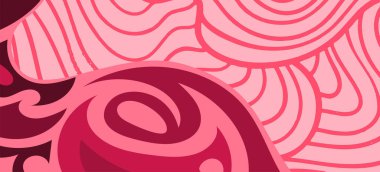 Çeşitli kıvrımlı süslemeleri olan organik dalgalı dokuların soyut arkaplanı. Kıvrımlı kıvrımlar dalga dokusu arkaplanındaki dekoratif süslemeleri. 