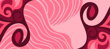 Çeşitli kıvrımlı süslemeleri olan organik dalgalı dokuların soyut arkaplanı. Kıvrımlı kıvrımlar dalga dokusu arkaplanındaki dekoratif süslemeleri. 