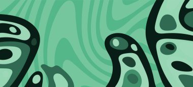 Çeşitli kıvrımlı süslemeleri olan organik dalgalı dokuların soyut arkaplanı. Kıvrımlı kıvrımlar dalga dokusu arkaplanındaki dekoratif süslemeleri. 