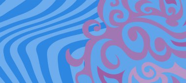 Çeşitli kıvrımlı süslemeleri olan organik dalgalı dokuların soyut arkaplanı. Kıvrımlı kıvrımlar dalga dokusu arkaplanındaki dekoratif süslemeleri. 