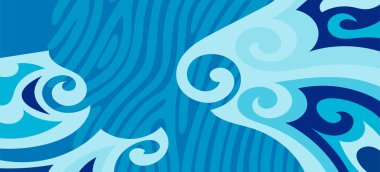 Çeşitli kıvrımlı süslemeleri olan organik dalgalı dokuların soyut arkaplanı. Kıvrımlı kıvrımlar dalga dokusu arkaplanındaki dekoratif süslemeleri. 