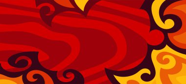 Çeşitli kıvrımlı süslemeleri olan organik dalgalı dokuların soyut arkaplanı. Kıvrımlı kıvrımlar dalga dokusu arkaplanındaki dekoratif süslemeleri. 