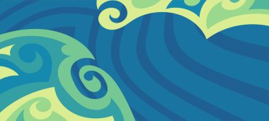 Çeşitli kıvrımlı süslemeleri olan organik dalgalı dokuların soyut arkaplanı. Kıvrımlı kıvrımlar dalga dokusu arkaplanındaki dekoratif süslemeleri. 