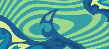 Çeşitli kıvrımlı süslemeleri olan organik dalgalı dokuların soyut arkaplanı. Kıvrımlı kıvrımlar dalga dokusu arkaplanındaki dekoratif süslemeleri. 