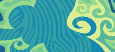 Çeşitli kıvrımlı süslemeleri olan organik dalgalı dokuların soyut arkaplanı. Kıvrımlı kıvrımlar dalga dokusu arkaplanındaki dekoratif süslemeleri. 
