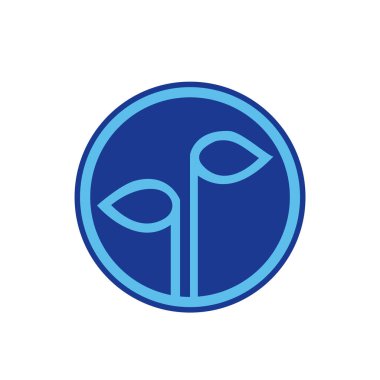 Bitki ya da yaprak şekilli vektör logosu tasarımı. İlgili logo tasarımı amacı için yaprak logosu vektör sanatı