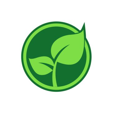 Yeşil Yaprak vektör logosu tasarımı. İlgili logo tasarımı amacı için yeşil yapraklı logo simgesi vektör sanatı
