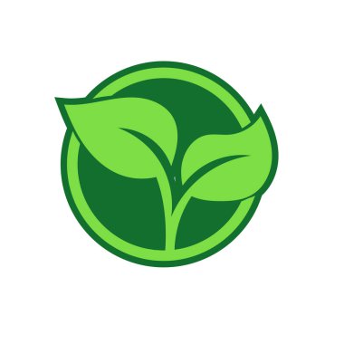 Yeşil Yaprak vektör logosu tasarımı. İlgili logo tasarımı amacı için yeşil yapraklı logo simgesi vektör sanatı