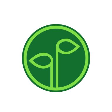 Yeşil Yaprak vektör logosu tasarımı. İlgili logo tasarımı amacı için yeşil yapraklı logo simgesi vektör sanatı