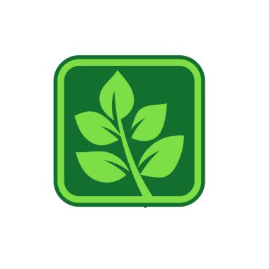 Yeşil Yaprak vektör logosu tasarımı. İlgili logo tasarımı amacı için yeşil yapraklı logo simgesi vektör sanatı