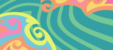 Çeşitli kıvrımlı süslemeleri olan organik dalgalı dokuların soyut arkaplanı. Kıvrımlı kıvrımlar dalga dokusu arkaplanındaki dekoratif süslemeleri. 