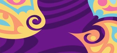 Çeşitli kıvrımlı süslemeleri olan organik dalgalı dokuların soyut arkaplanı. Kıvrımlı kıvrımlar dalga dokusu arkaplanındaki dekoratif süslemeleri. 