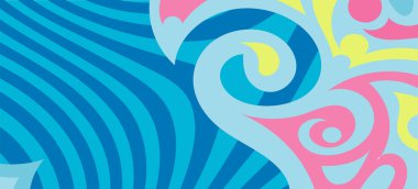 Çeşitli kıvrımlı süslemeleri olan organik dalgalı dokuların soyut arkaplanı. Kıvrımlı kıvrımlar dalga dokusu arkaplanındaki dekoratif süslemeleri. 