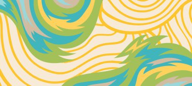 Çeşitli kıvrımlı süslemeleri olan organik dalgalı dokuların soyut arkaplanı. Kıvrımlı kıvrımlar dalga dokusu arkaplanındaki dekoratif süslemeleri. 