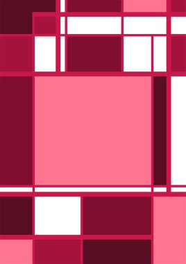 Soyut Bauhaus geometrik desen arka plan, vektör çember, üçgen ve kare çizgiler renk tasarımı. Renkli Bauhaus desen arkaplanı