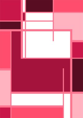 Soyut Bauhaus geometrik desen arka plan, vektör çember, üçgen ve kare çizgiler renk tasarımı. Renkli Bauhaus desen arkaplanı