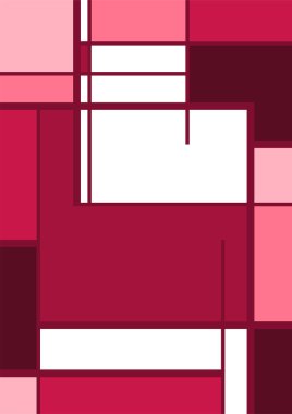 Soyut Bauhaus geometrik desen arka plan, vektör çember, üçgen ve kare çizgiler renk tasarımı. Renkli Bauhaus desen arkaplanı