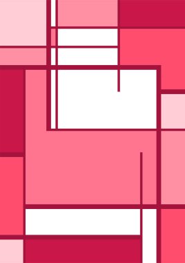 Soyut Bauhaus geometrik desen arka plan, vektör çember, üçgen ve kare çizgiler renk tasarımı. Renkli Bauhaus desen arkaplanı