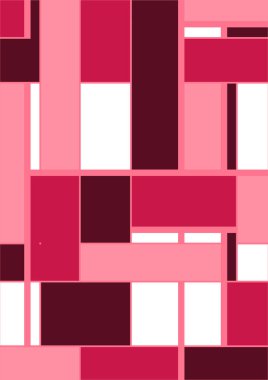 Soyut Bauhaus geometrik desen arka plan, vektör çember, üçgen ve kare çizgiler renk tasarımı. Renkli Bauhaus desen arkaplanı