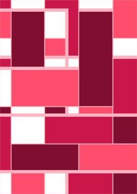 Soyut Bauhaus geometrik desen arka plan, vektör çember, üçgen ve kare çizgiler renk tasarımı. Renkli Bauhaus desen arkaplanı