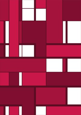 Soyut Bauhaus geometrik desen arka plan, vektör çember, üçgen ve kare çizgiler renk tasarımı. Renkli Bauhaus desen arkaplanı