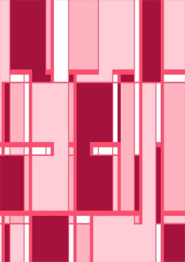 Soyut Bauhaus geometrik desen arka plan, vektör çember, üçgen ve kare çizgiler renk tasarımı. Renkli Bauhaus desen arkaplanı