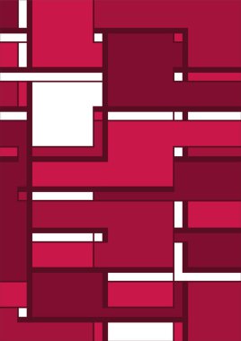 Soyut Bauhaus geometrik desen arka plan, vektör çember, üçgen ve kare çizgiler renk tasarımı. Renkli Bauhaus desen arkaplanı