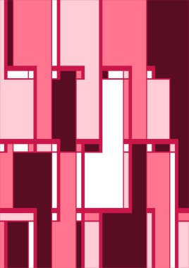 Soyut Bauhaus geometrik desen arka plan, vektör çember, üçgen ve kare çizgiler renk tasarımı. Renkli Bauhaus desen arkaplanı