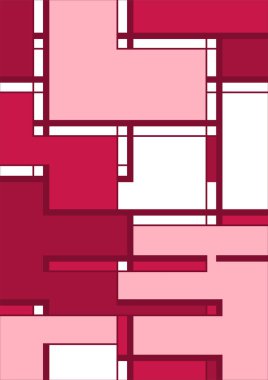 Soyut Bauhaus geometrik desen arka plan, vektör çember, üçgen ve kare çizgiler renk tasarımı. Renkli Bauhaus desen arkaplanı