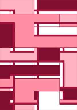 Soyut Bauhaus geometrik desen arka plan, vektör çember, üçgen ve kare çizgiler renk tasarımı. Renkli Bauhaus desen arkaplanı