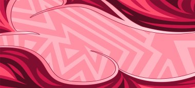 Geometrik çizgili kıvrımlı süslemeli soyut arkaplan. Dekoratif kıvrımlı çizgili desen kolajı süslemeleri şekillendirir.