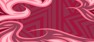 Geometrik çizgili kıvrımlı süslemeli soyut arkaplan. Dekoratif kıvrımlı çizgili desen kolajı süslemeleri şekillendirir.