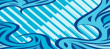 Geometrik çizgili kıvrımlı süslemeli soyut arkaplan. Dekoratif kıvrımlı çizgili desen kolajı süslemeleri şekillendirir.