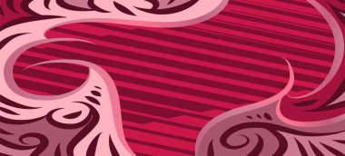 Geometrik çizgili kıvrımlı süslemeli soyut arkaplan. Dekoratif kıvrımlı çizgili desen kolajı süslemeleri şekillendirir.