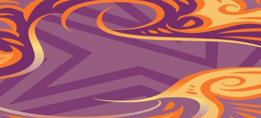 Geometrik çizgili kıvrımlı süslemeli soyut arkaplan. Dekoratif kıvrımlı çizgili desen kolajı süslemeleri şekillendirir.