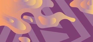 Geometrik çizgili kıvrımlı süslemeli soyut arkaplan. Dekoratif kıvrımlı çizgili desen kolajı süslemeleri şekillendirir.