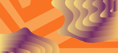 Geometrik çizgili kıvrımlı süslemeli soyut arkaplan. Dekoratif kıvrımlı çizgili desen kolajı süslemeleri şekillendirir.