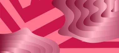 Geometrik çizgili kıvrımlı süslemeli soyut arkaplan. Dekoratif kıvrımlı çizgili desen kolajı süslemeleri şekillendirir.